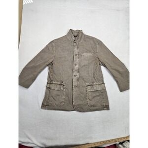 Johnston & Murphy Field Jacket Men Large Gray Full Zip Button Up Insulated Chore